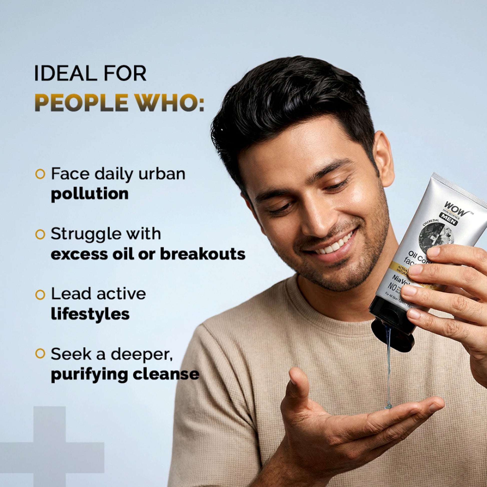 WOW Skin Science Men Charcoal + Niacinamide Oil-Control Face Wash