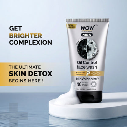 WOW Skin Science Men Charcoal + Niacinamide Oil-Control Face Wash