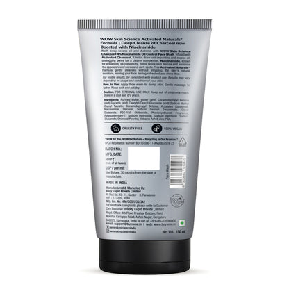 WOW Skin Science Men Charcoal + Niacinamide Oil-Control Face Wash