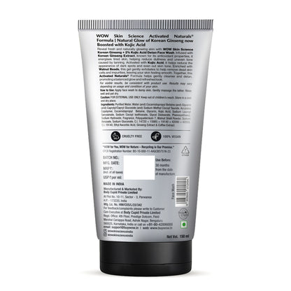 WOW Skin Science Men Korean Ginseng + Kojic Acid Detan Face Wash Gel