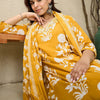 Dhiyona IE Floral Printed V-Neck Pure Cotton Straight Kurta With Trousers & Dupatta