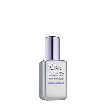 Estee Lauder Perfectionist Pro Rapid Firm + Lift Treatment bottle with a sleek design and silver pump dispenser.