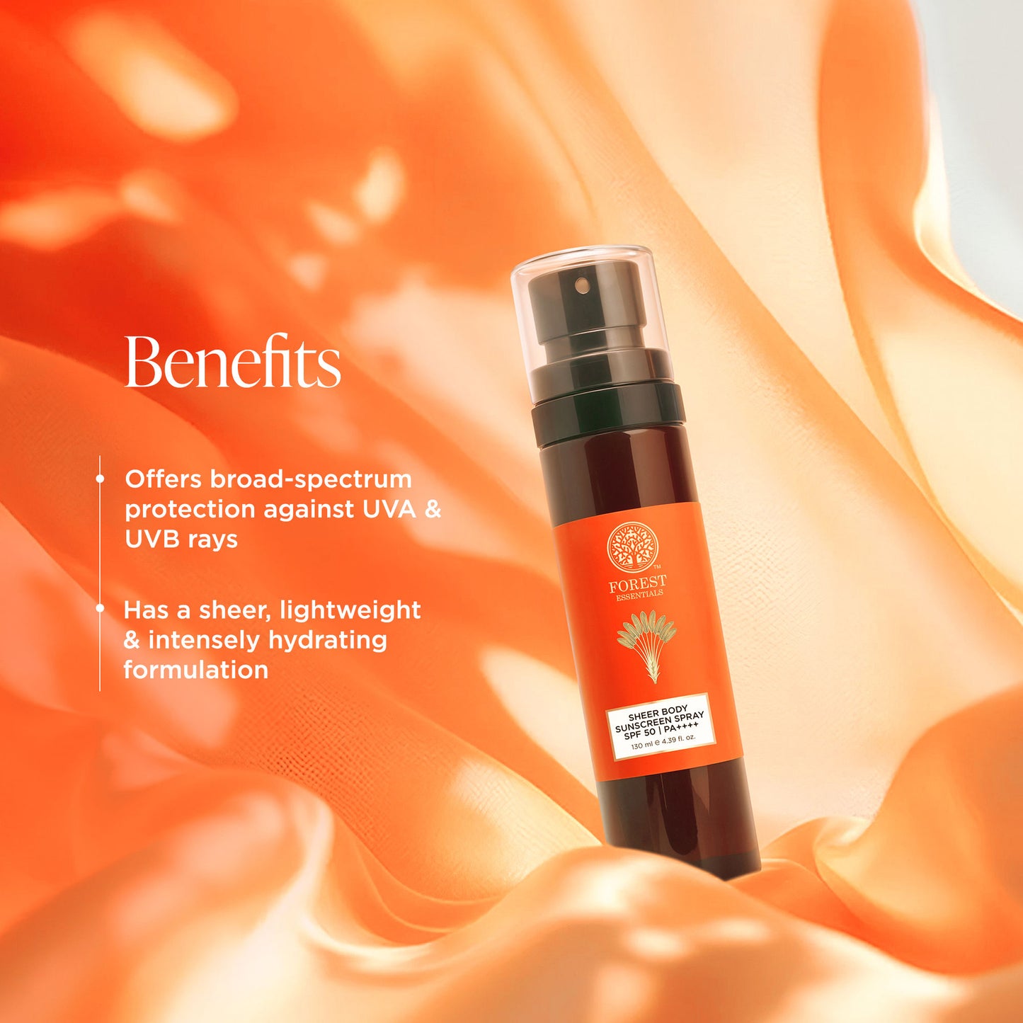 Forest Essentials Sheer Sunscreen Body Spray Spf 50 PA++++ Lightweight, No White Cast