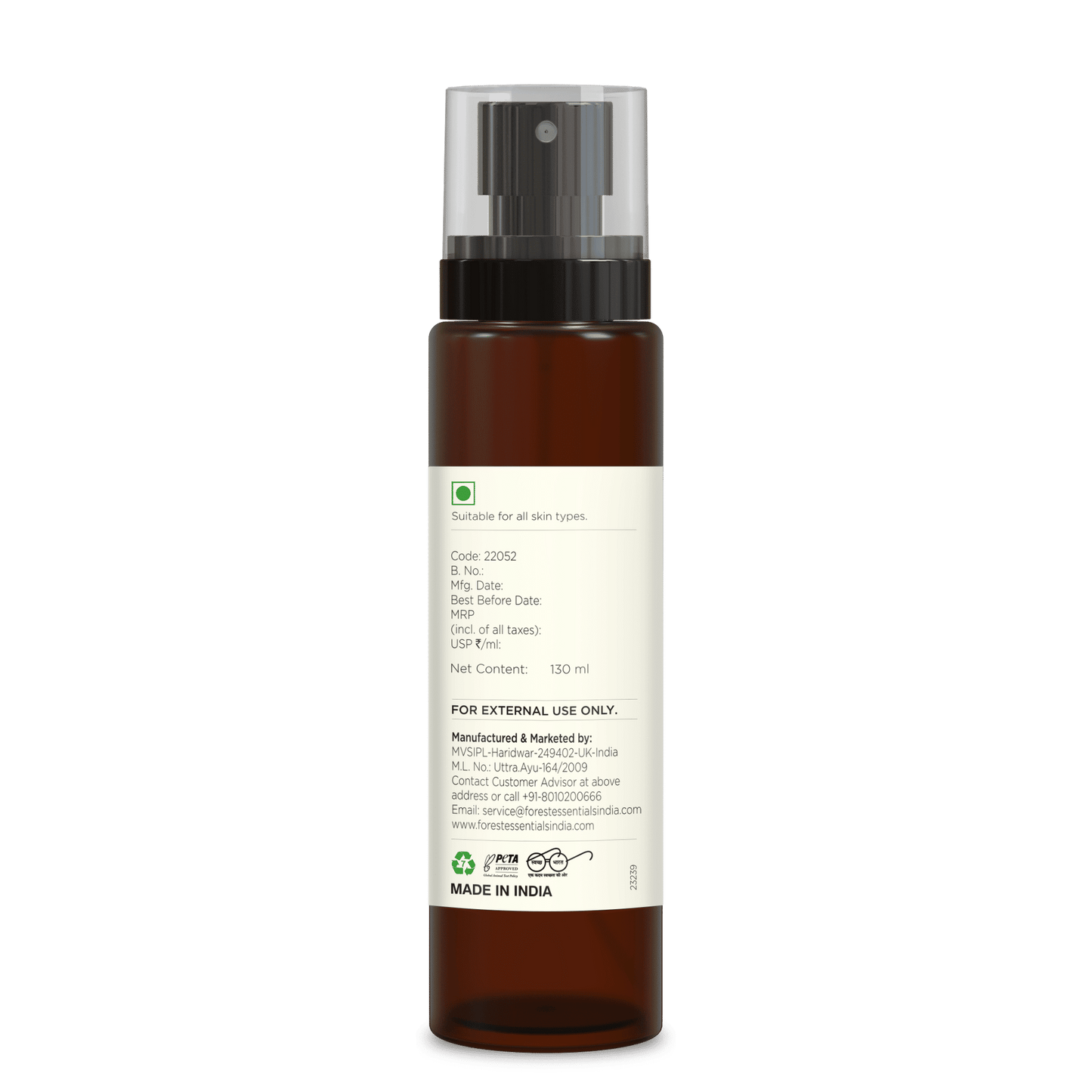 Forest Essentials Sheer Sunscreen Body Spray Spf 50 PA++++ Lightweight, No White Cast
