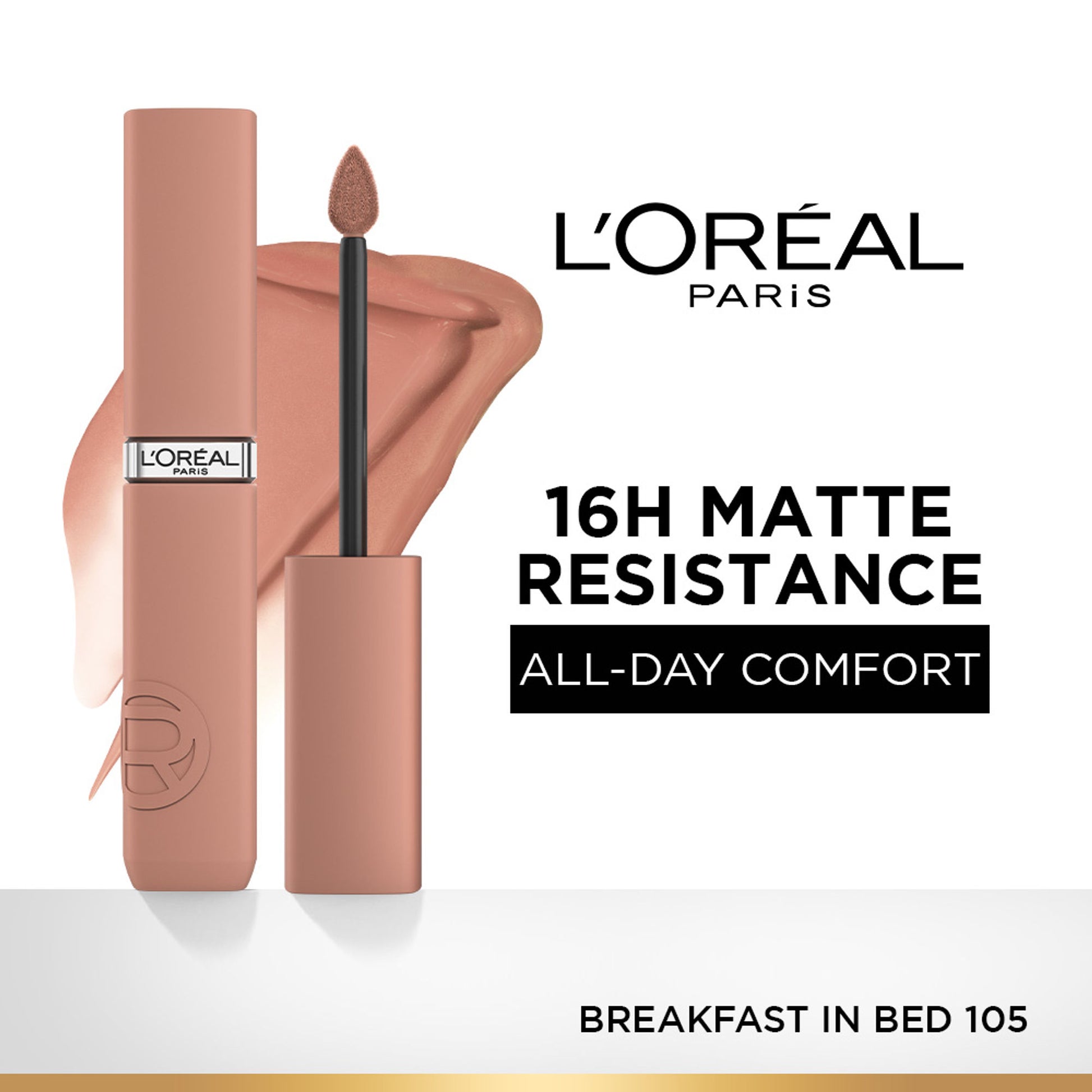 LOreal Paris Infallible Matte Resistance Lipstick, Transfer Resistant Formula - Lazy Sunday 150 - 105 Breakfast In Bed