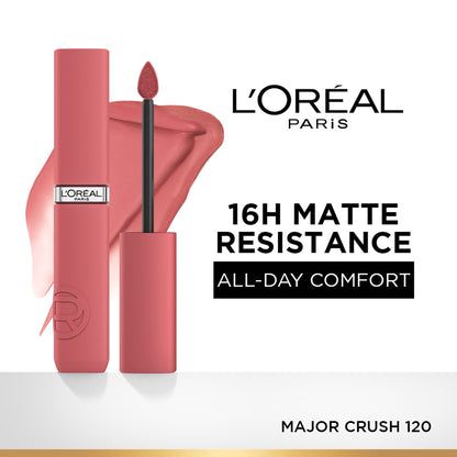 LOreal Paris Infallible Matte Resistance Lipstick, Transfer Resistant Formula - Lazy Sunday 150 - 120 Major Crush