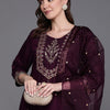 Indyancart IE Floral Embroidered Regular Kurta with Trousers & Dupatta
