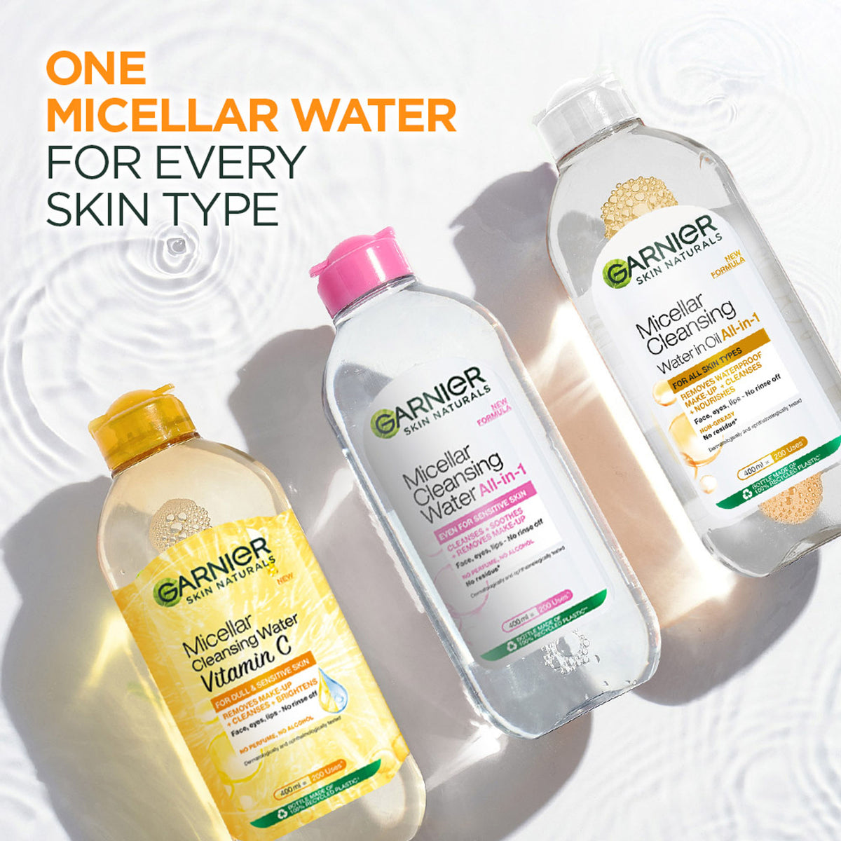 Garnier Skin Naturals Micellar Oil-Infused Cleansing Water For Cleansing & Make-Up Remover | 125ml