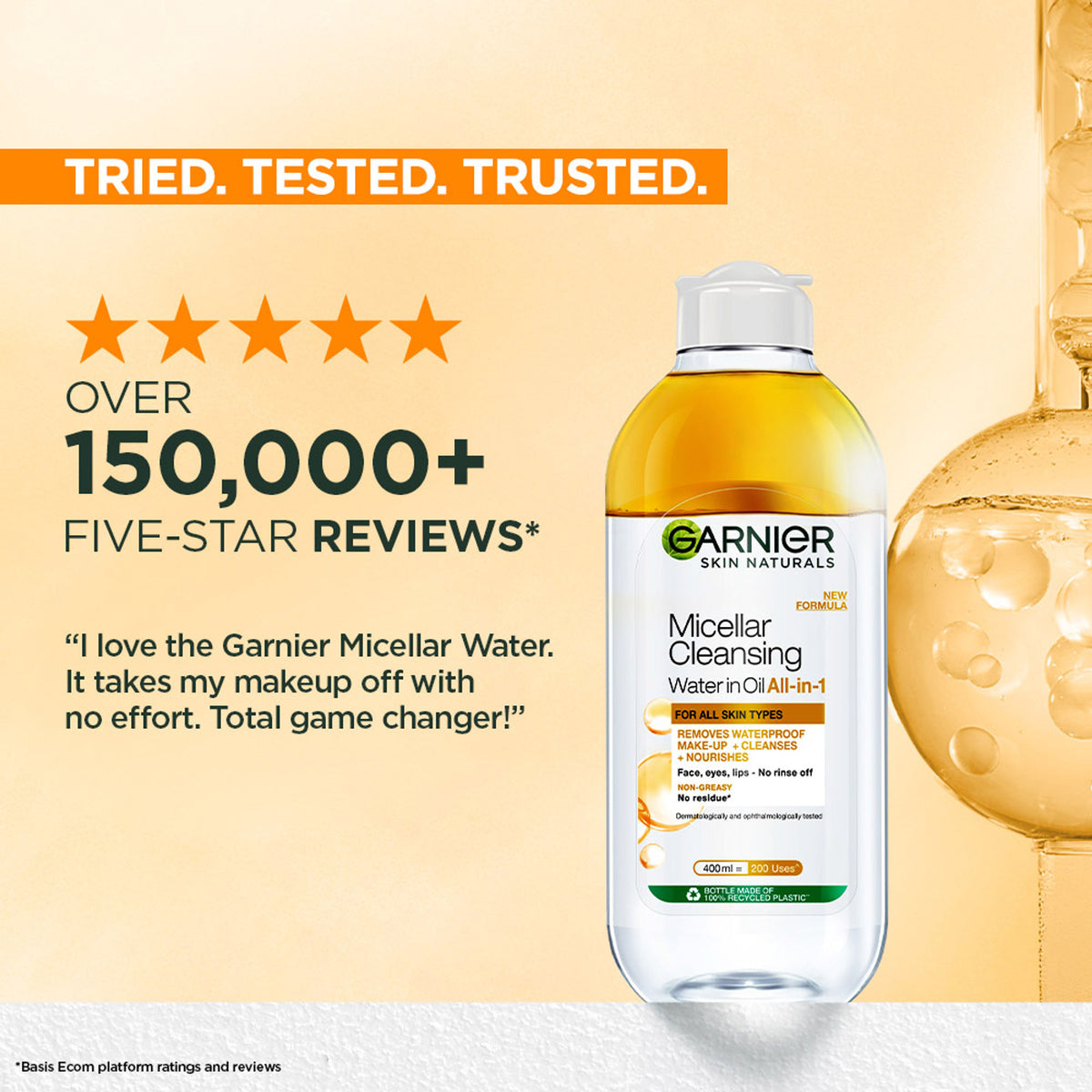 Garnier Skin Naturals Micellar Oil-Infused Cleansing Water For Cleansing & Make-Up Remover | 125ml