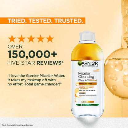 Garnier Skin Naturals Micellar Oil-Infused Cleansing Water For Cleansing & Make-Up Remover | 125ml