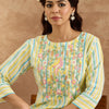 Dhiyona IE Floral Embroidered Pure Cotton Straight Kurta with Trouser