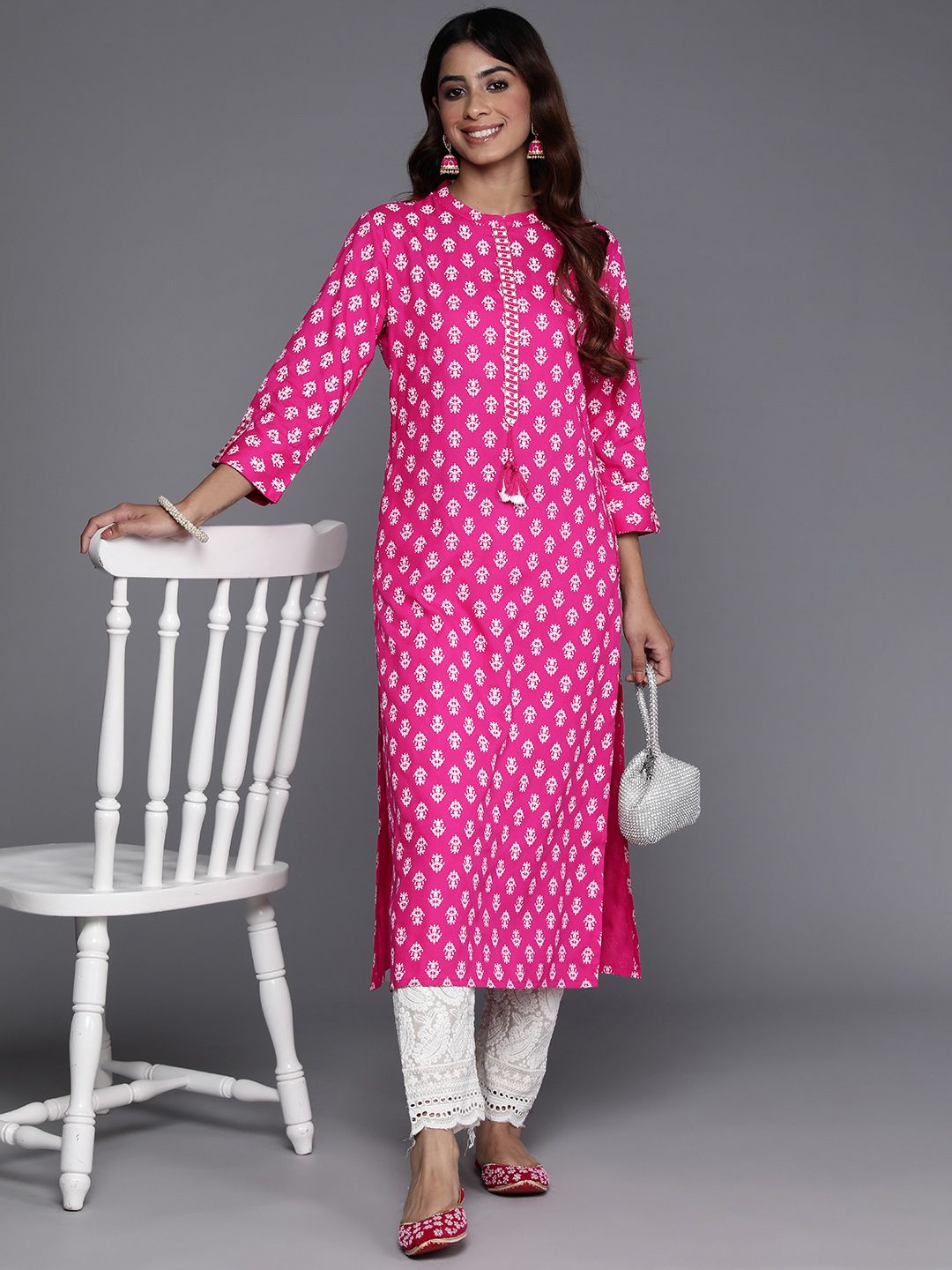 Indyancart IE Women Ethnic Motifs Printed Kurta
