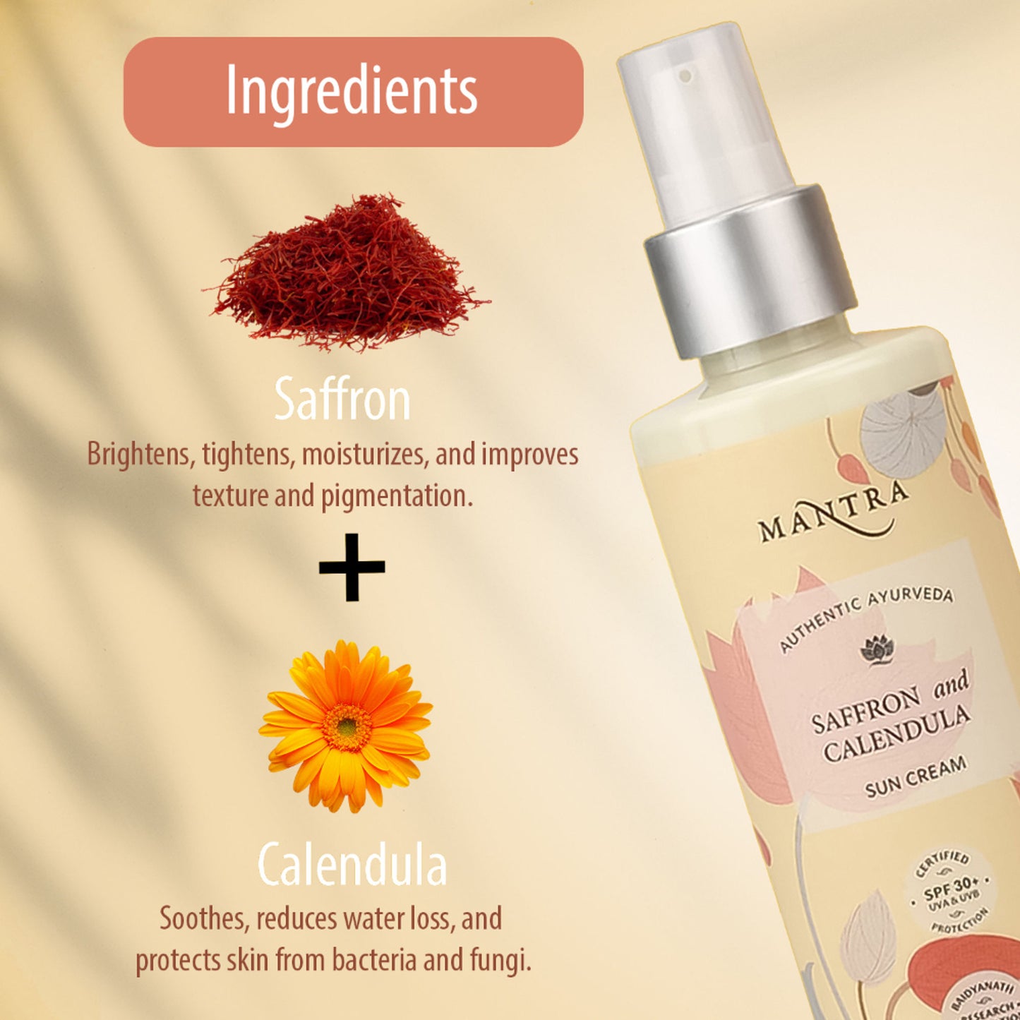 Mantra Herbal Saffron And Calendula Sun Cream