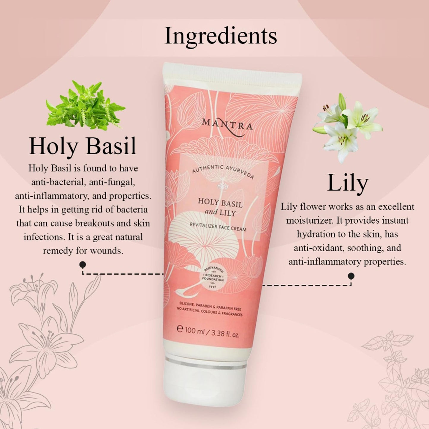 Mantra Herbal Holy Basil And Lily Revitalizer Face Cream