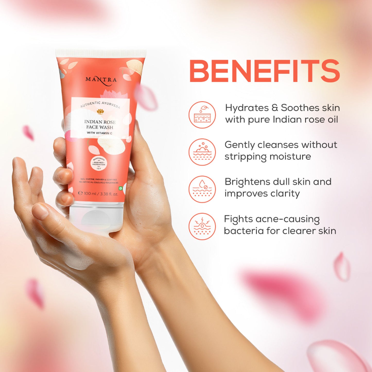 Mantra Herbal Indian Rose Face Wash with Vitamin C