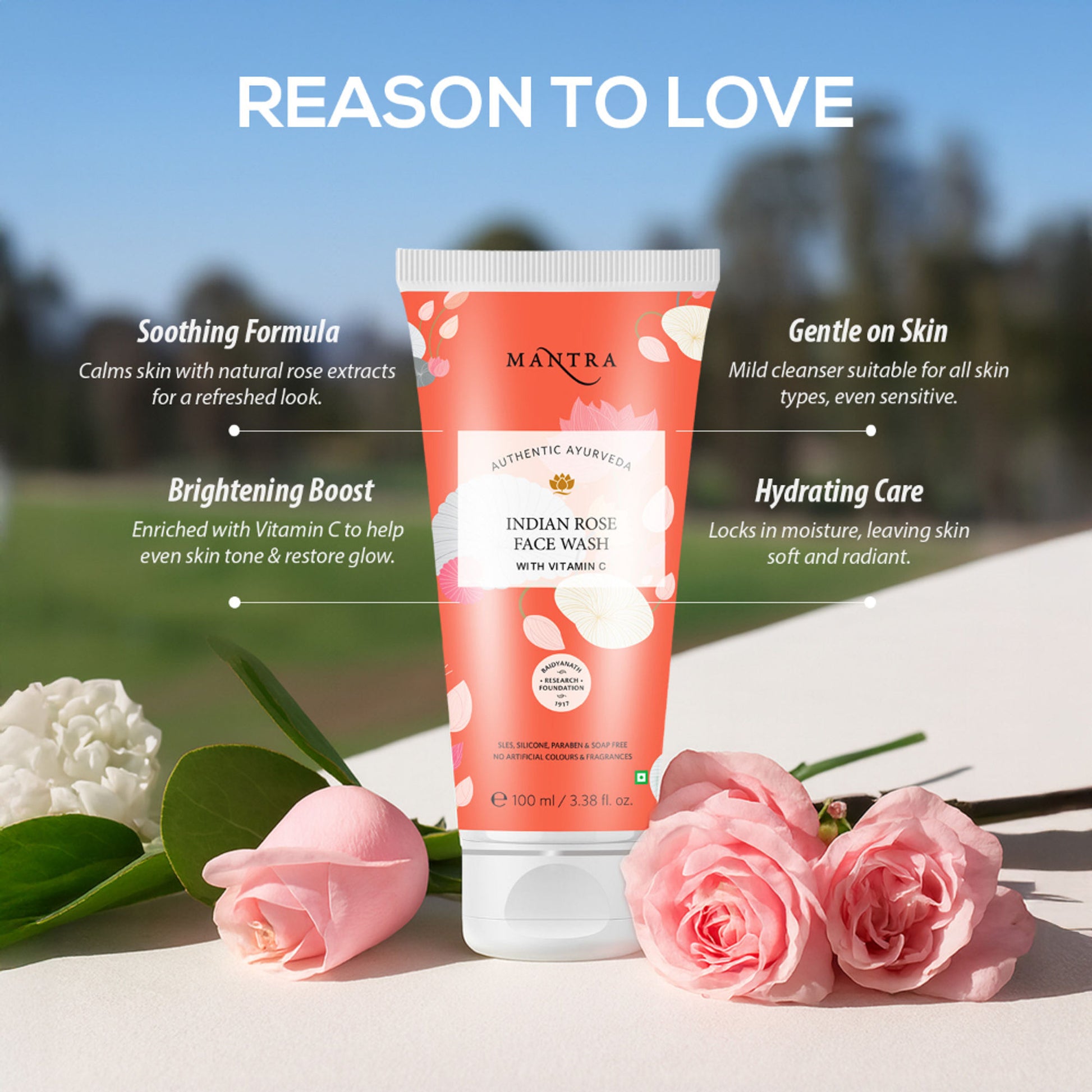 Mantra Herbal Indian Rose Face Wash with Vitamin C