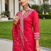 Indyancart IE Women Floral Embroidered Regular Kurta with Trousers & With Dupatta