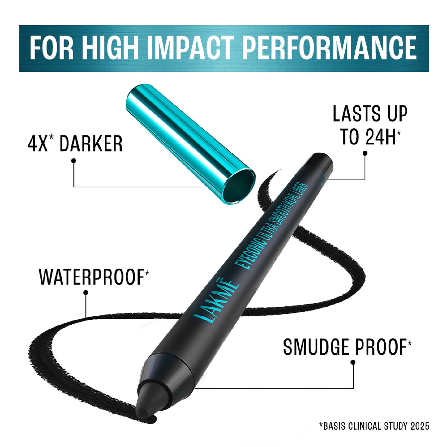 Lakme 9-5 Eyeconic Ultra Smooth Kohl Liner - Intense Black