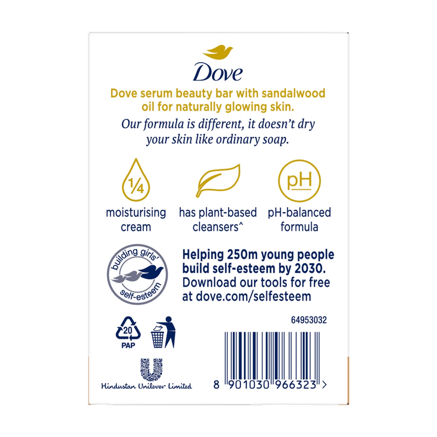 Dove Sandalwood Beauty Bathing Bar - Pack Of 3