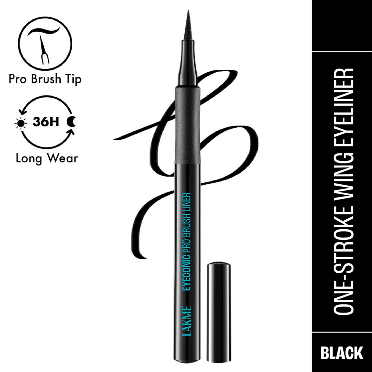 Lakme Eyeconic Pro Brush Eye Liner, Smudgeproof, Waterproof, Ultra Precise Pro Tip