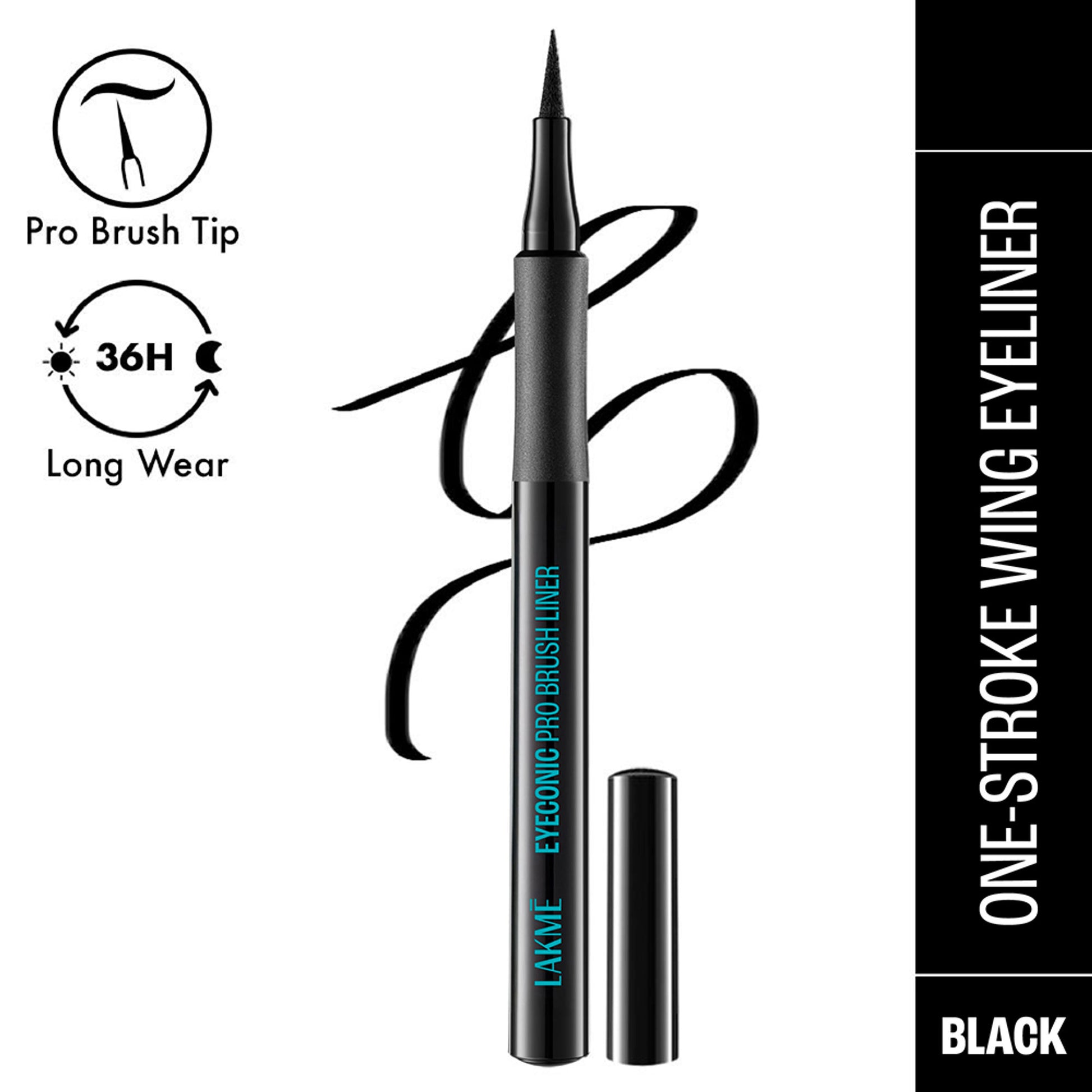 Lakme Eyeconic Pro Brush Eye Liner, Smudgeproof, Waterproof, Ultra Precise Pro Tip