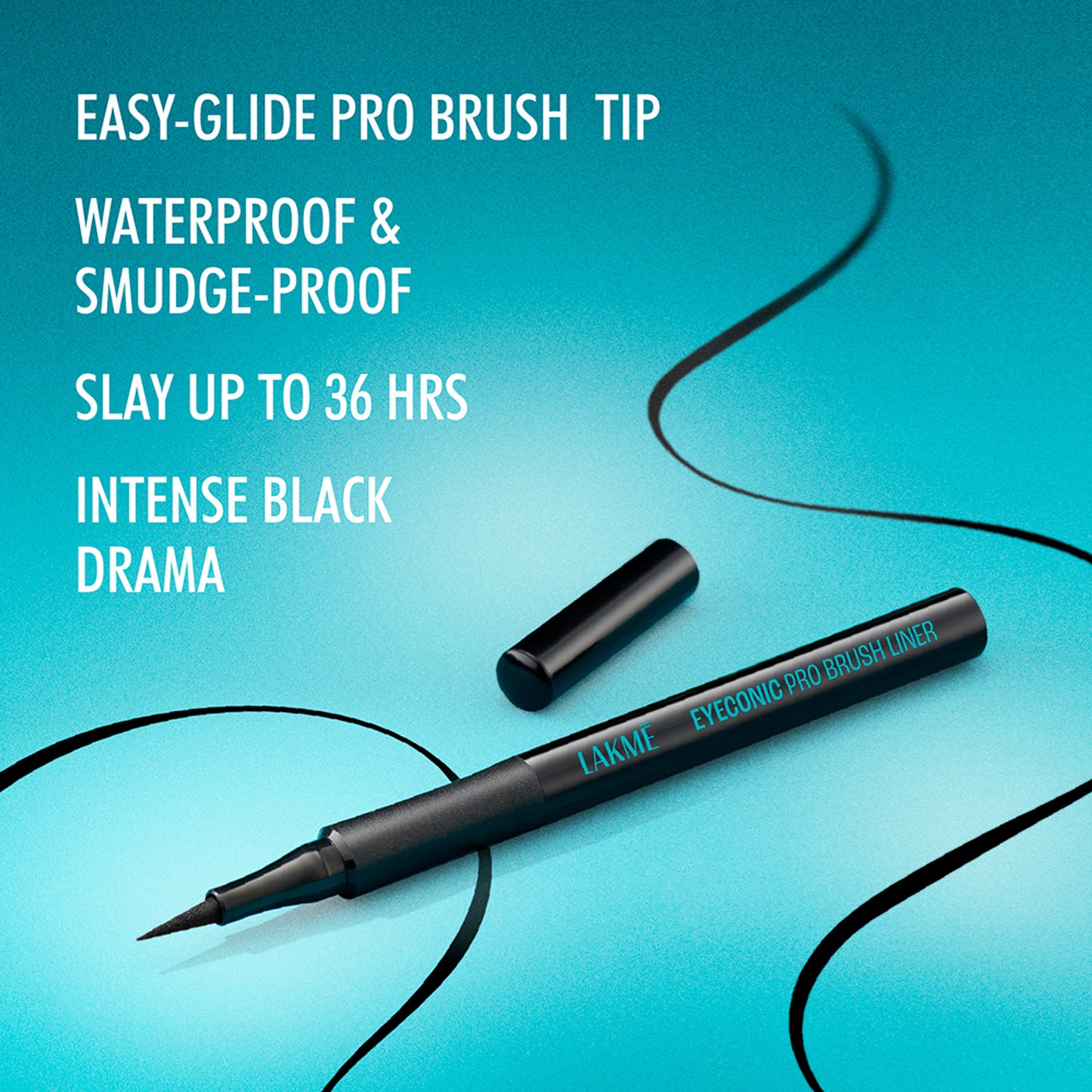 Lakme Eyeconic Pro Brush Eye Liner, Smudgeproof, Waterproof, Ultra Precise Pro Tip