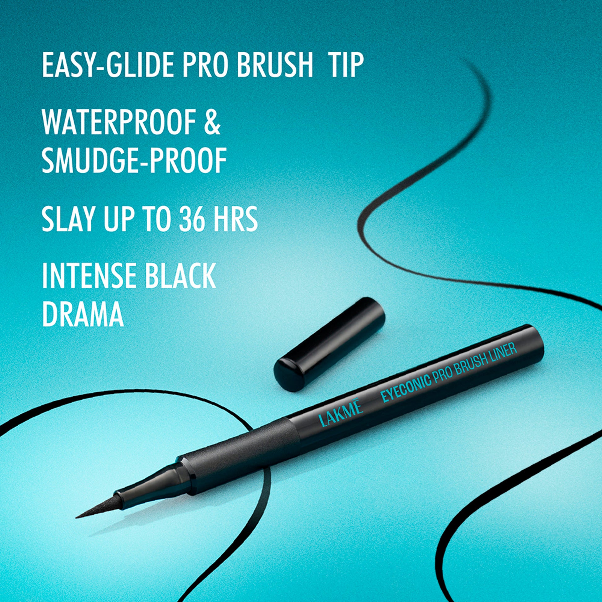 Lakme Eyeconic Pro Brush Eye Liner, Smudgeproof, Waterproof, Ultra Precise Pro Tip