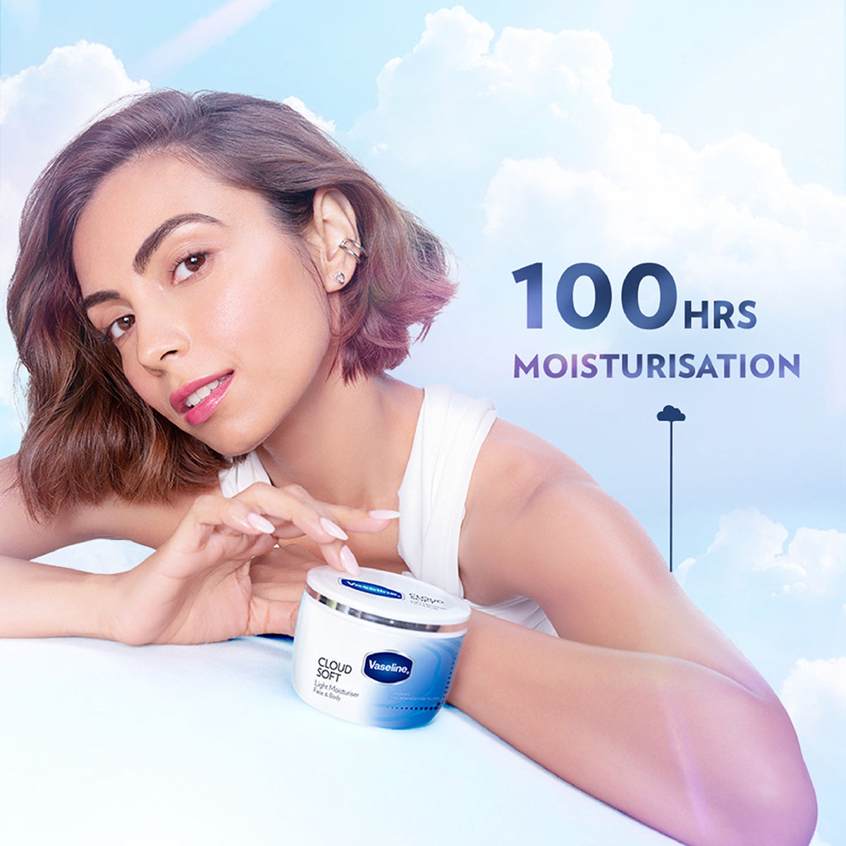 Vaseline Cloud Soft Light Moisturiser,100 Hours Non-Sticky Hydration,Ceramides & Hyaluron