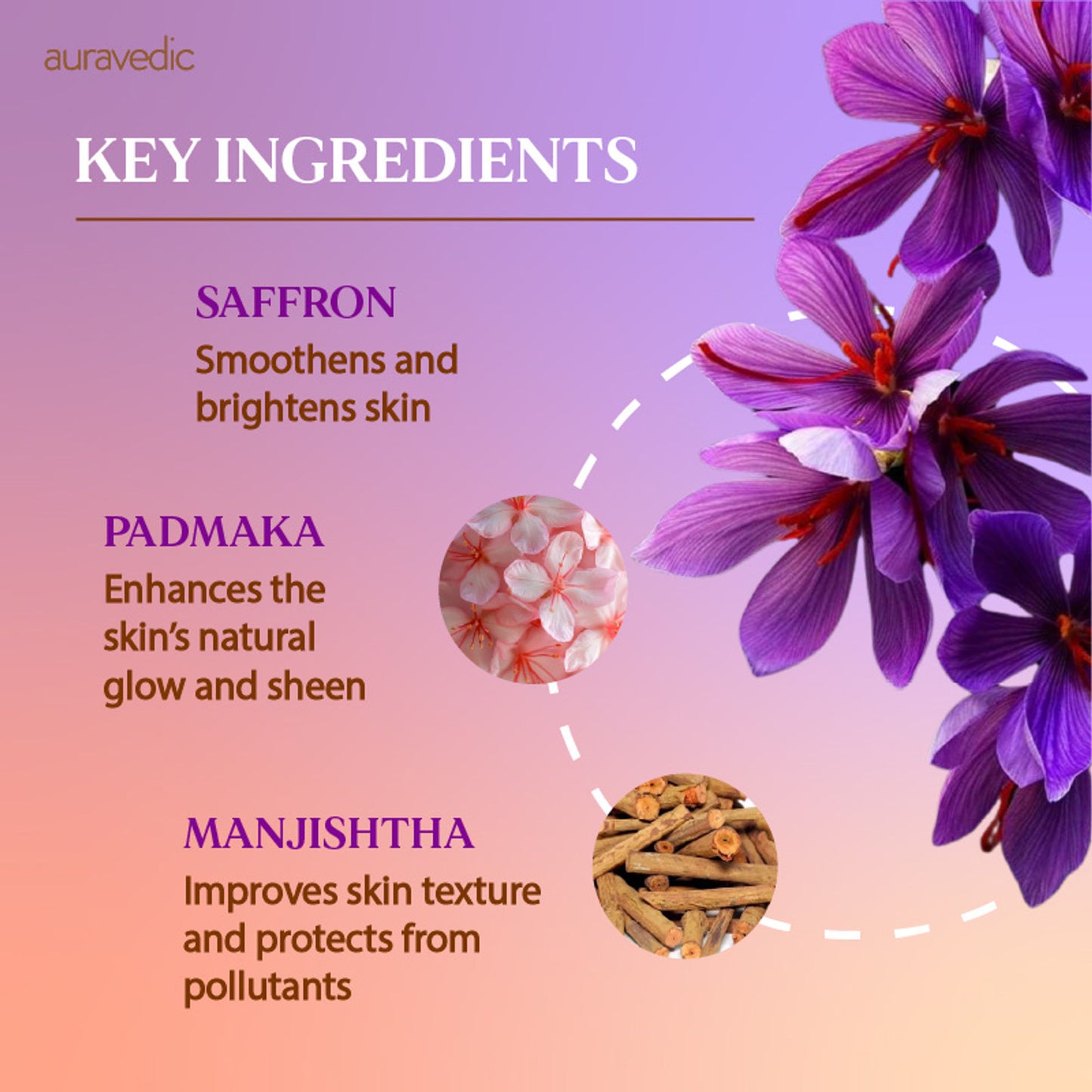 Auravedic Kumkumadi Face Wash For Dry Skin Combination with Kumkumadi Tailam kumkumadi face oil