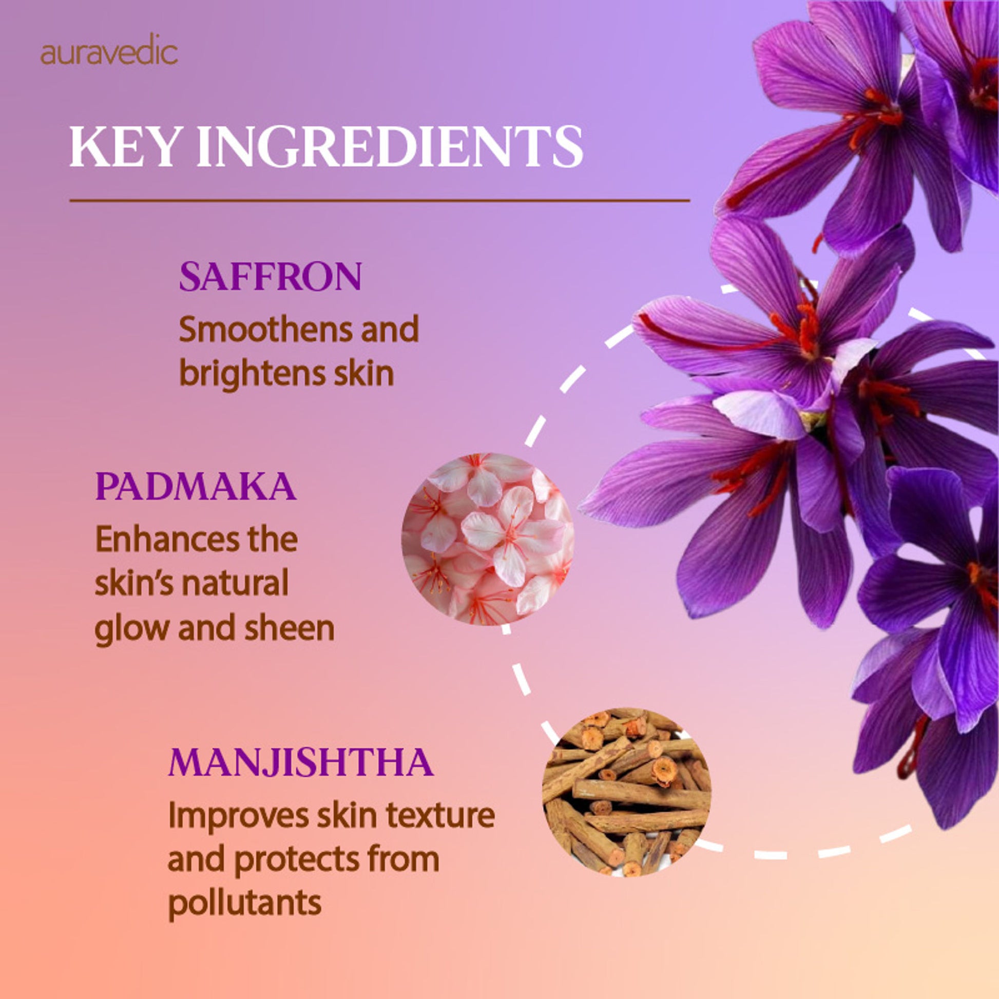 Auravedic Kumkumadi Face Wash For Dry Skin Combination with Kumkumadi Tailam kumkumadi face oil