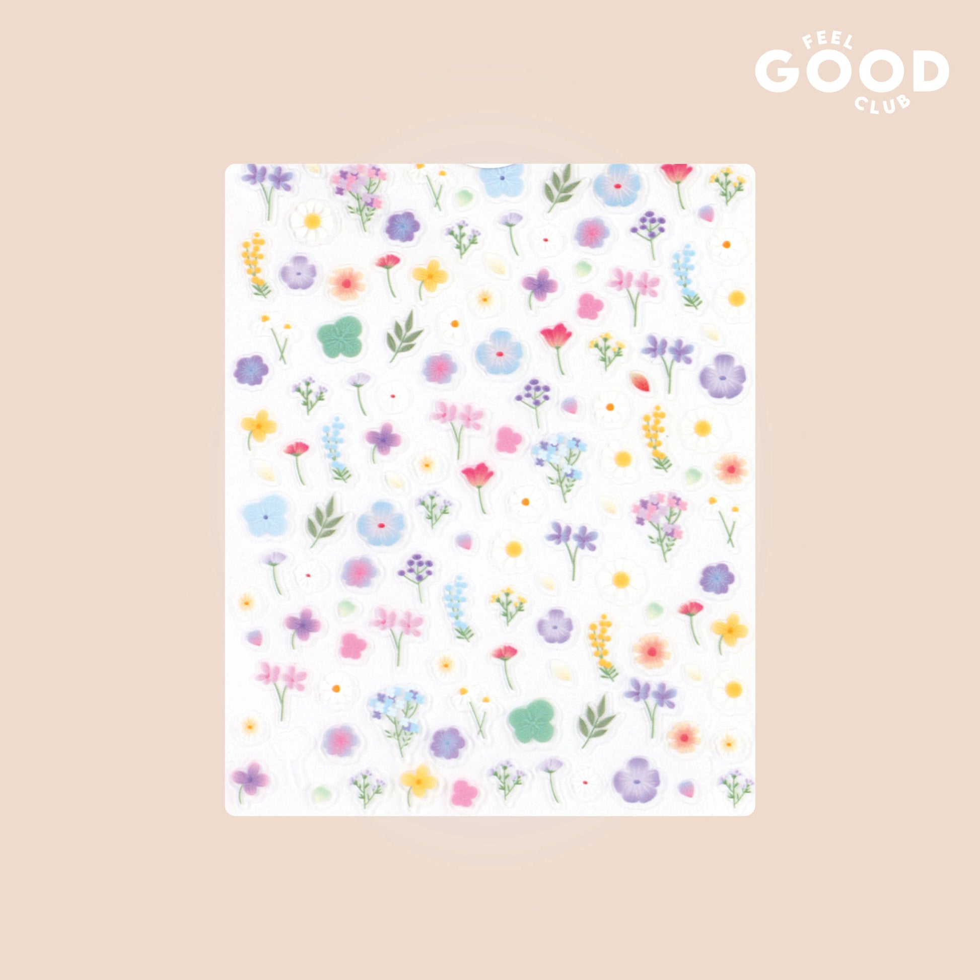 Feel Good Club Pastel Petals Nail Stickers For Quick Nail Art -Peel & Apply After Nail Polish Enamel