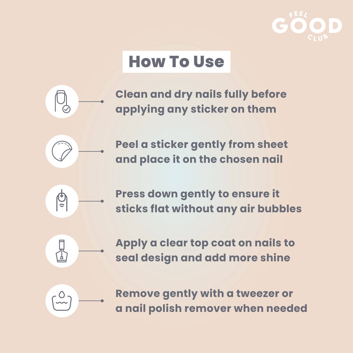 Feel Good Club Pastel Petals Nail Stickers For Quick Nail Art -Peel & Apply After Nail Polish Enamel