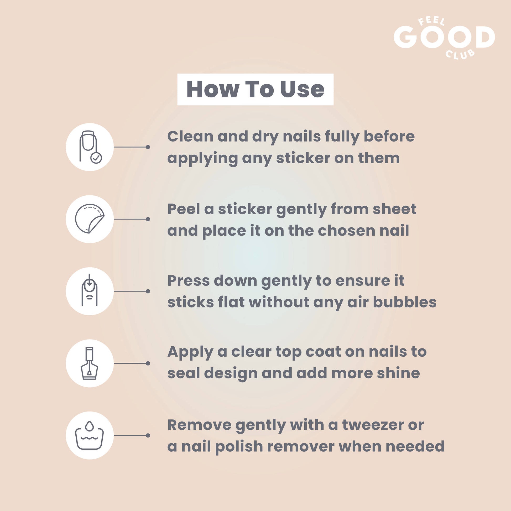 Feel Good Club Pastel Petals Nail Stickers For Quick Nail Art -Peel & Apply After Nail Polish Enamel