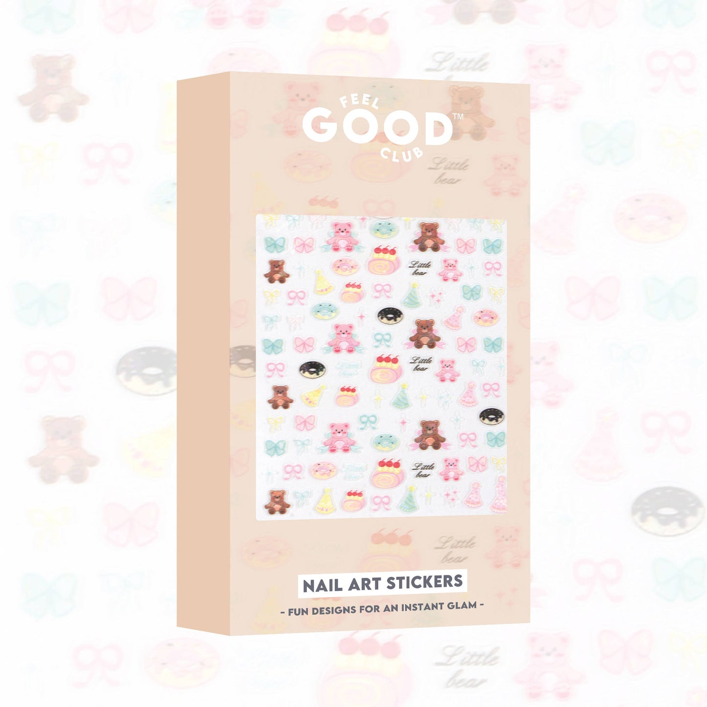 Feel Good Club Cuddle Crew Nail Stickers For Quick Nail Art - Peel & Apply After Nail Polish Enamel