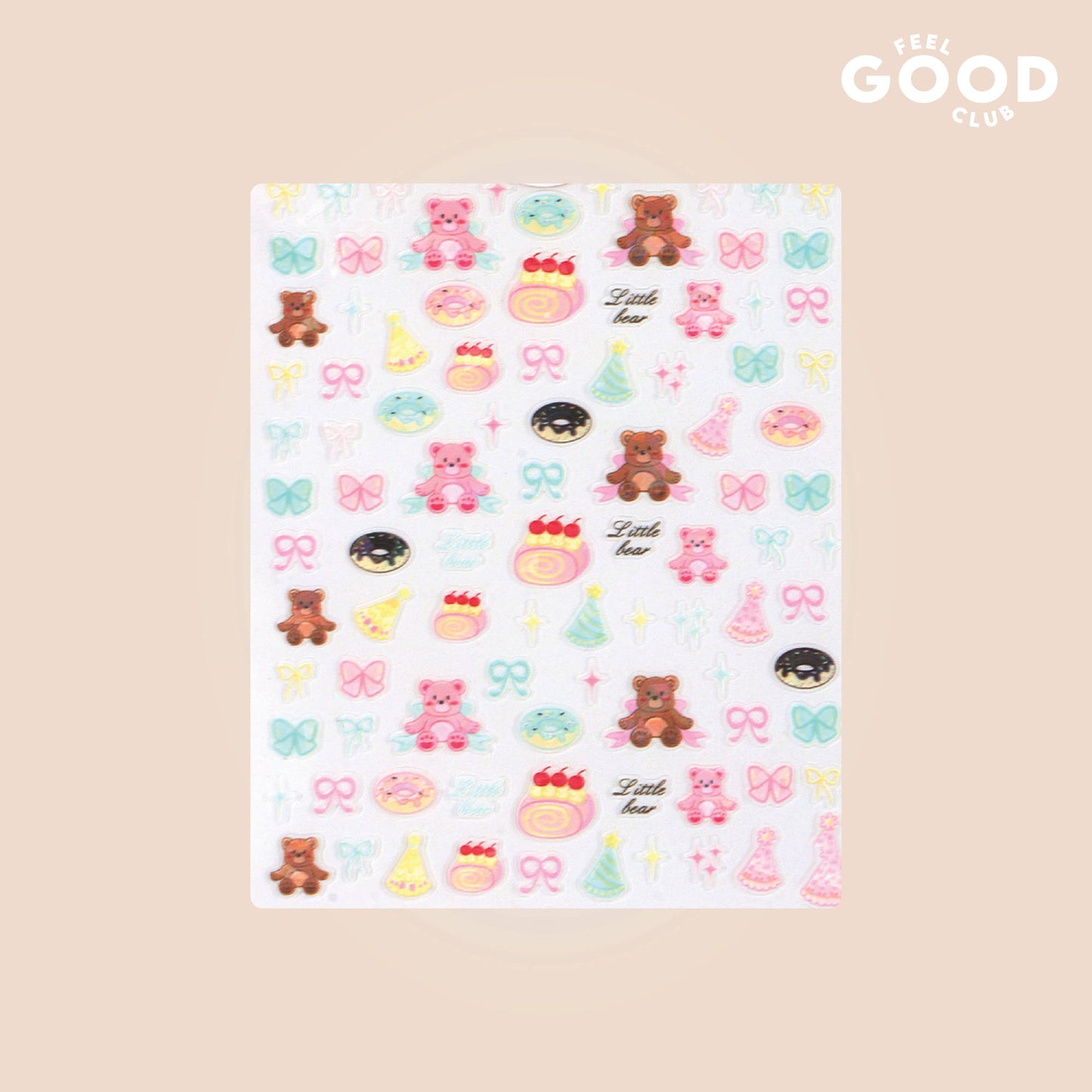 Feel Good Club Cuddle Crew Nail Stickers For Quick Nail Art - Peel & Apply After Nail Polish Enamel