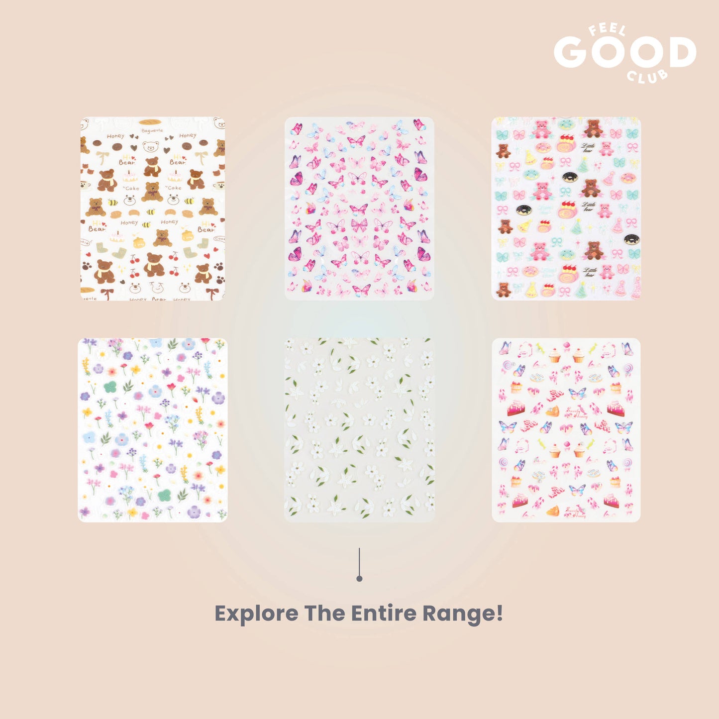 Feel Good Club Cuddle Crew Nail Stickers For Quick Nail Art - Peel & Apply After Nail Polish Enamel