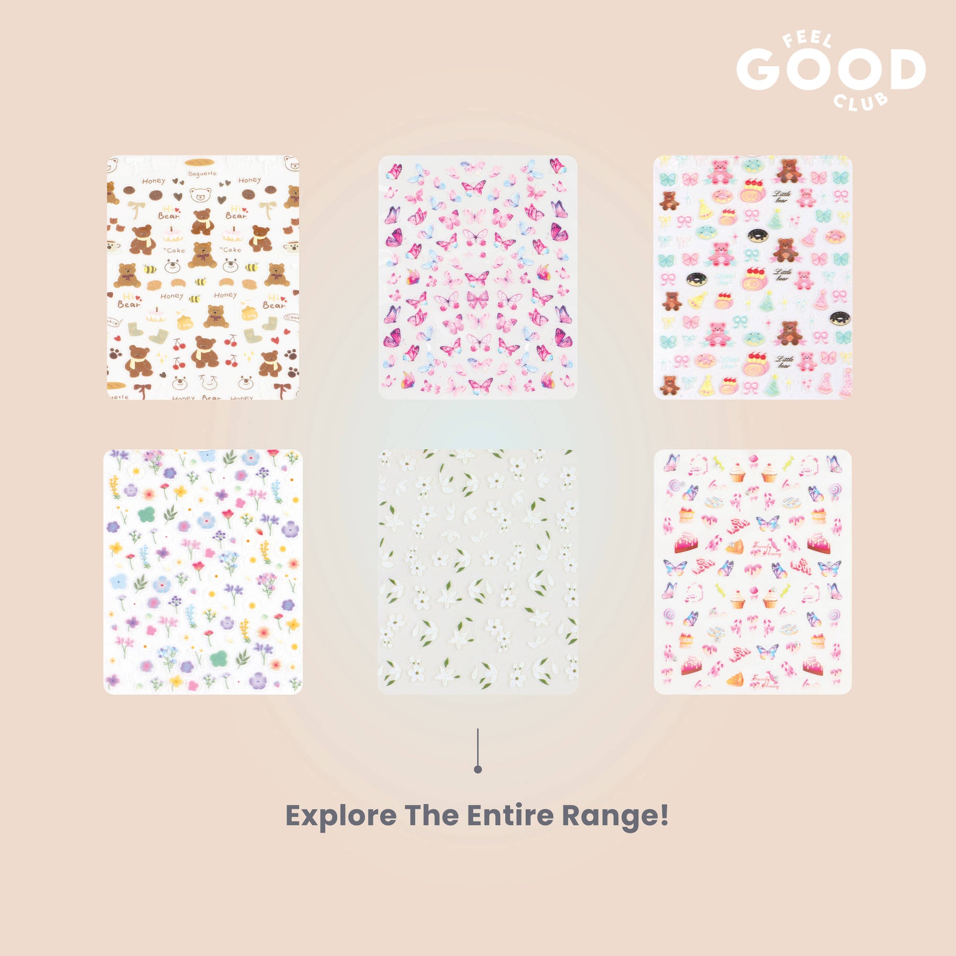 Feel Good Club Cuddle Crew Nail Stickers For Quick Nail Art - Peel & Apply After Nail Polish Enamel