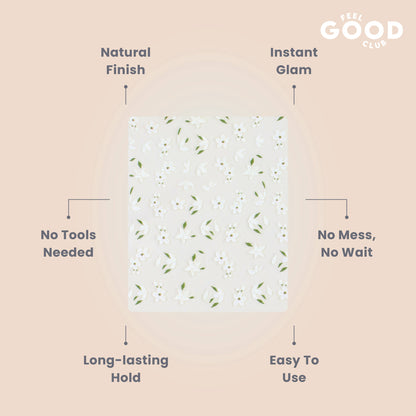 Feel Good Club Pure Bloom Nail Stickers For Quick Nail Art - Peel & Apply After Nail Polish Enamel
