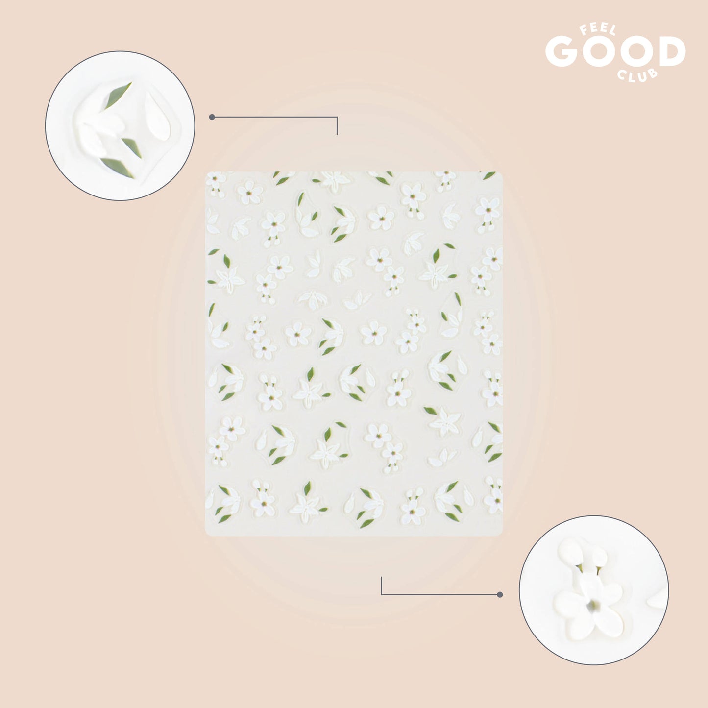 Feel Good Club Pure Bloom Nail Stickers For Quick Nail Art - Peel & Apply After Nail Polish Enamel