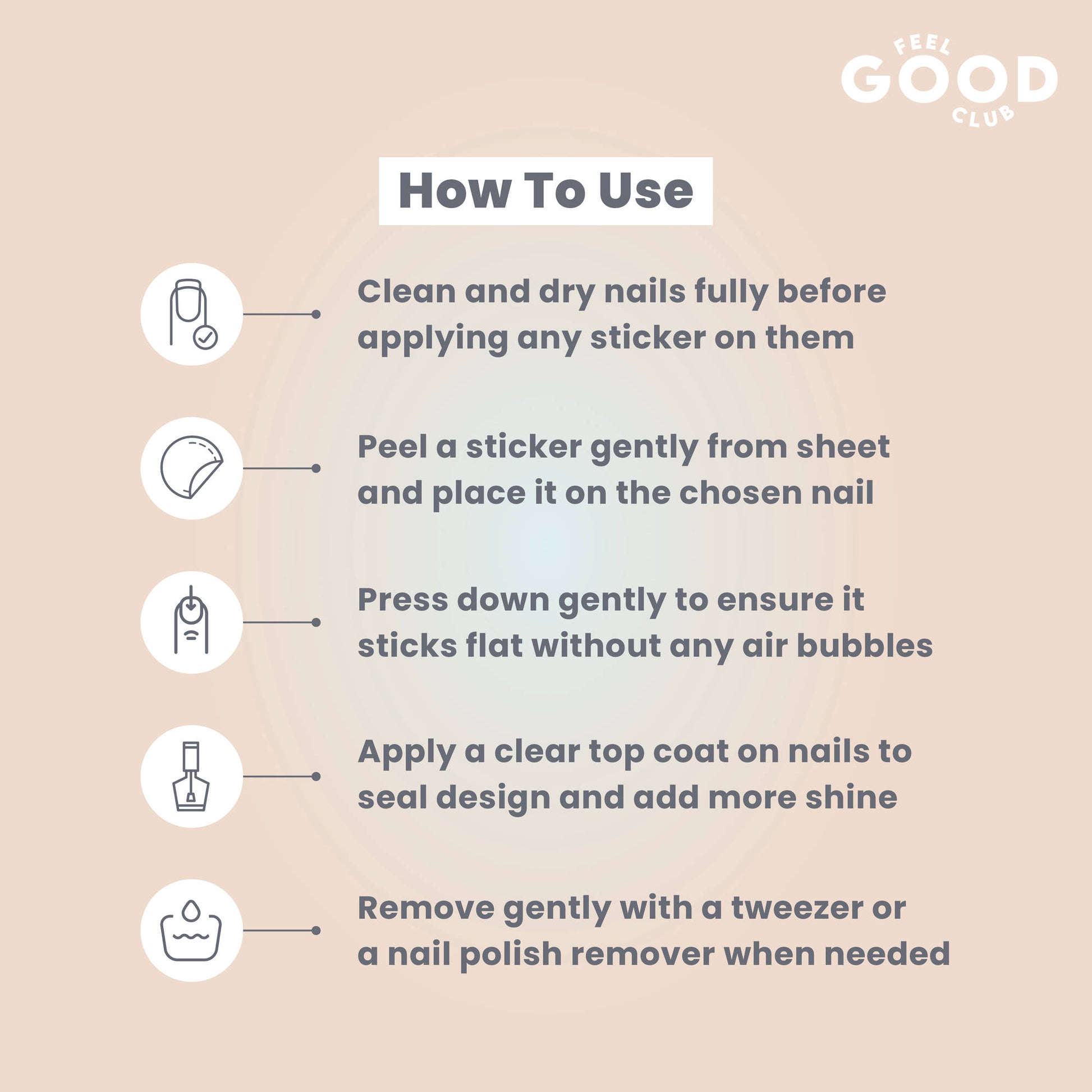 Feel Good Club Pure Bloom Nail Stickers For Quick Nail Art - Peel & Apply After Nail Polish Enamel