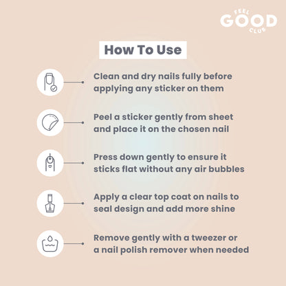 Feel Good Club Pure Bloom Nail Stickers For Quick Nail Art - Peel & Apply After Nail Polish Enamel