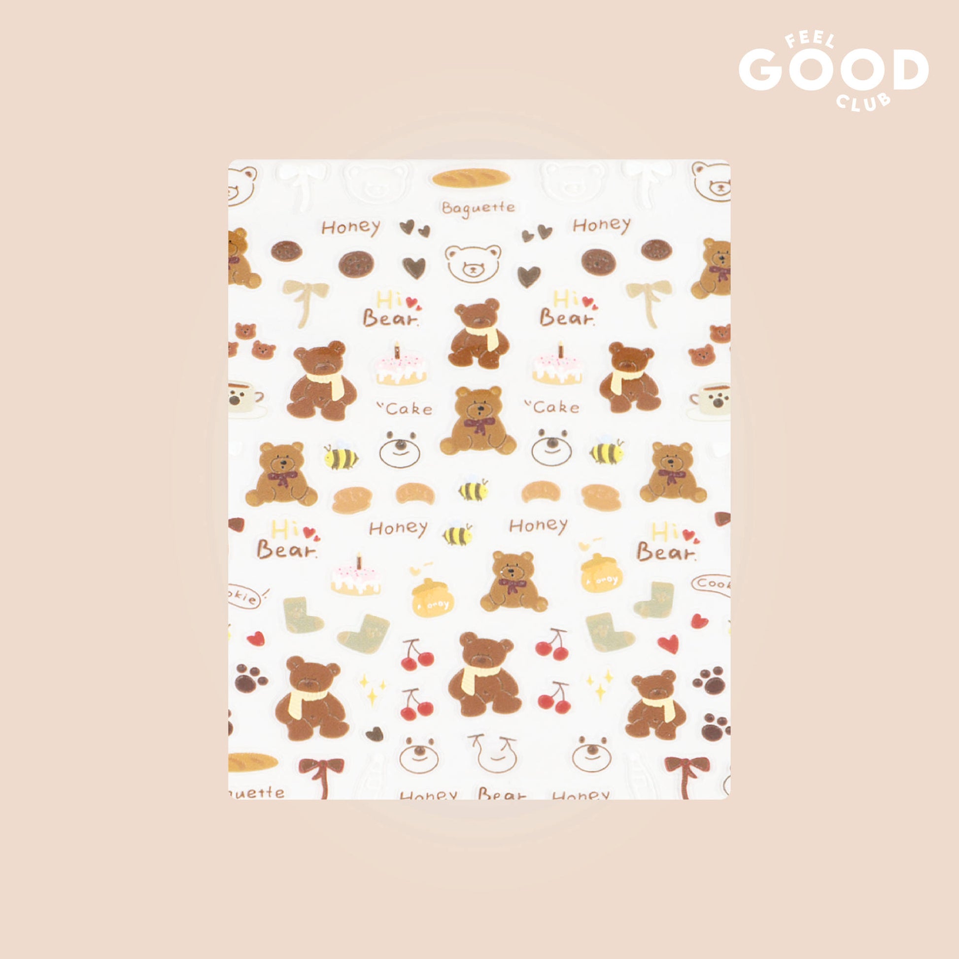 Feel Good Club Bows & Bears Nail Stickers For Quick Nail Art - Peel & Apply After Nail Polish Enamel