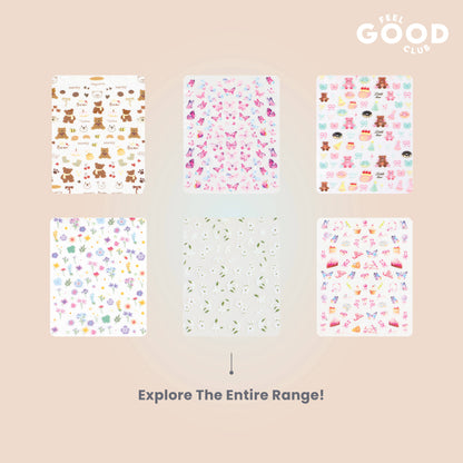 Feel Good Club Bows & Bears Nail Stickers For Quick Nail Art - Peel & Apply After Nail Polish Enamel