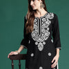Dhiyona IE Floral Embroidered Thread Work Kurta