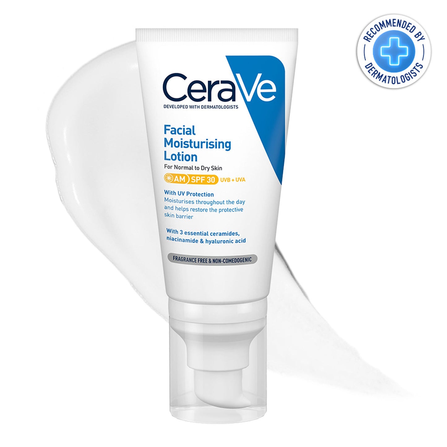 CeraVe AM Facial Moisturizer With Sunscreen SPF 30 UVB + UVA, Dermatologist Recommended Day Cream