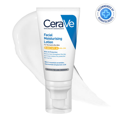 CeraVe AM Facial Moisturizer With Sunscreen SPF 30 UVB + UVA, Dermatologist Recommended Day Cream