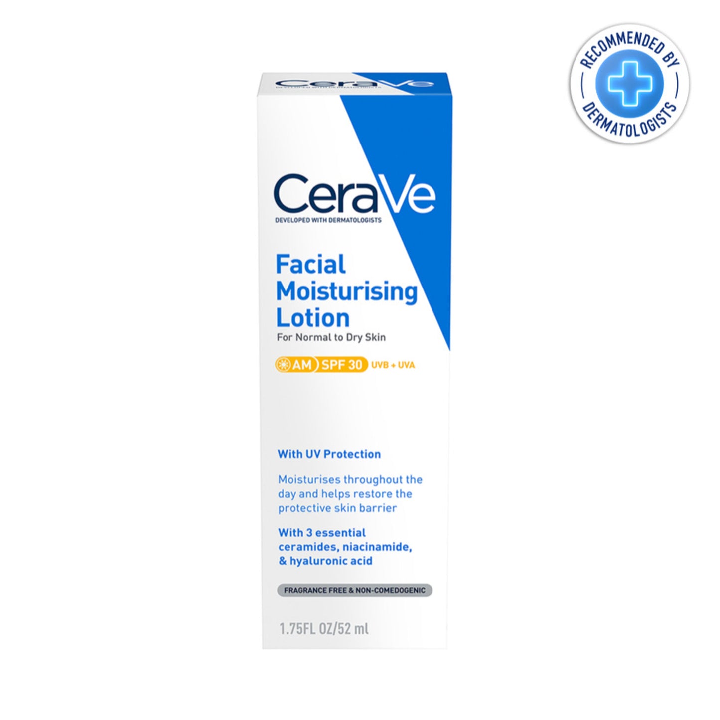 CeraVe AM Facial Moisturizer With Sunscreen SPF 30 UVB + UVA, Dermatologist Recommended Day Cream