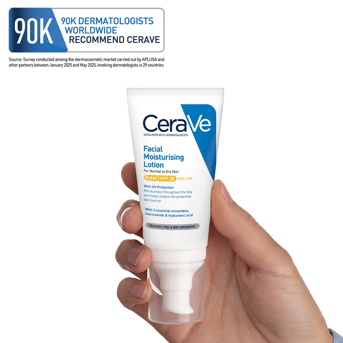 CeraVe AM Facial Moisturizer With Sunscreen SPF 30 UVB + UVA, Dermatologist Recommended Day Cream