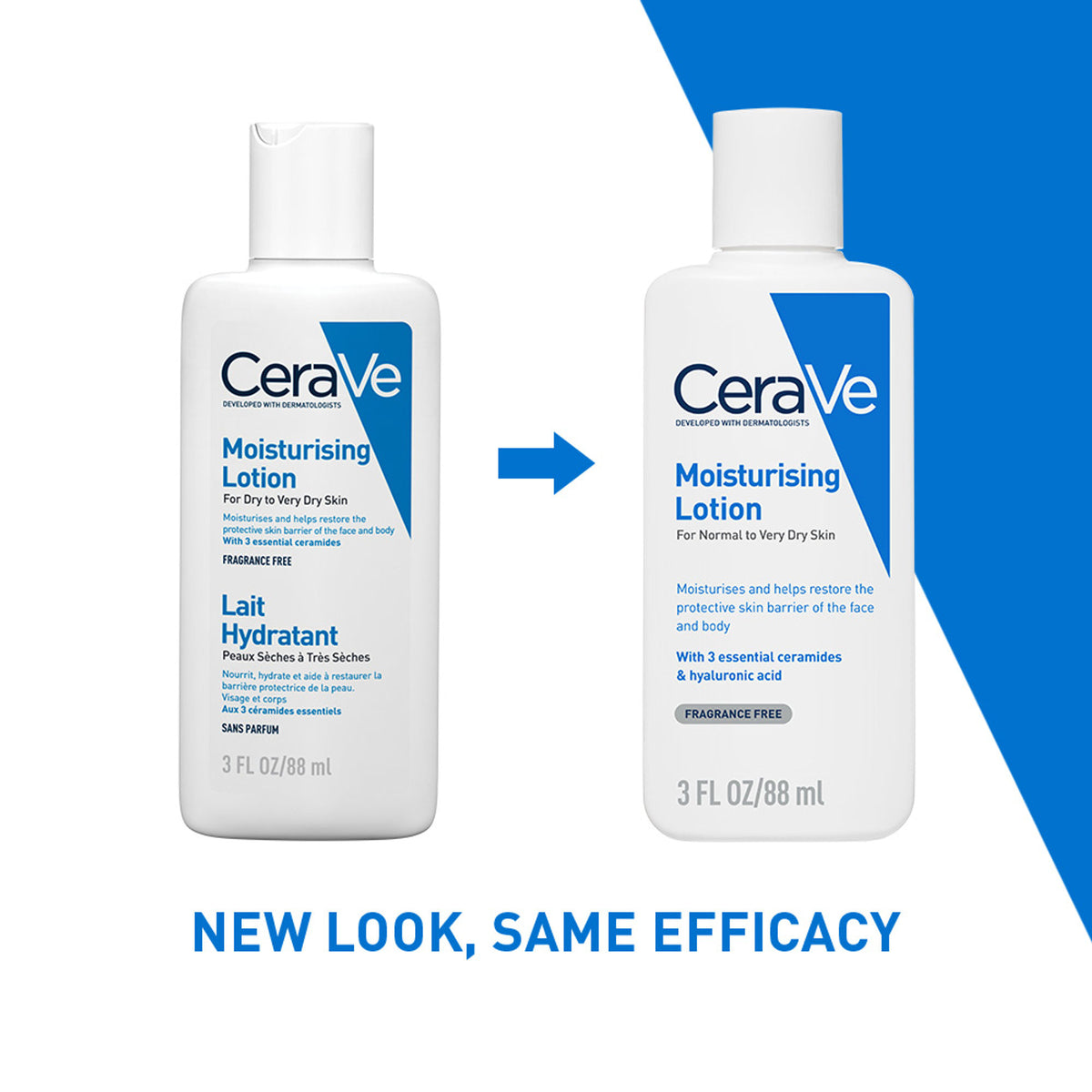 CeraVe Moisturizing Body Lotion for normal to dry skin, featuring ceramides, in a white bottle with pump dispenser.