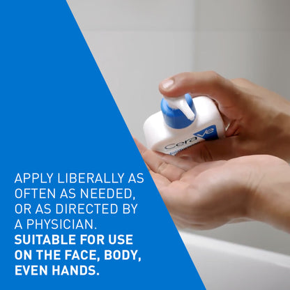 CeraVe Moisturizing Body Lotion for normal to dry skin with ceramides, dermatologist recommended, in a pump bottle.